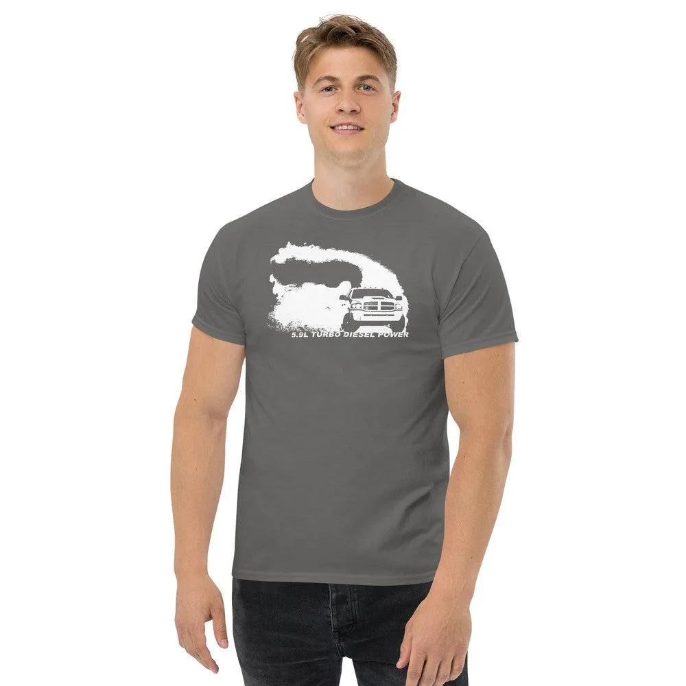 3rd Gen 5.9l Diesel Truck T-Shirt With Rolling Coal Burnout