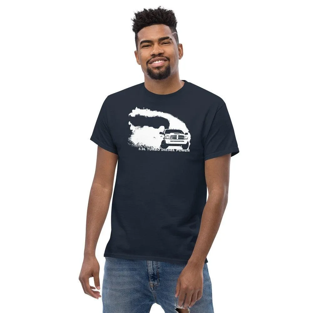 3rd Gen 5.9l Diesel Truck T-Shirt With Rolling Coal Burnout