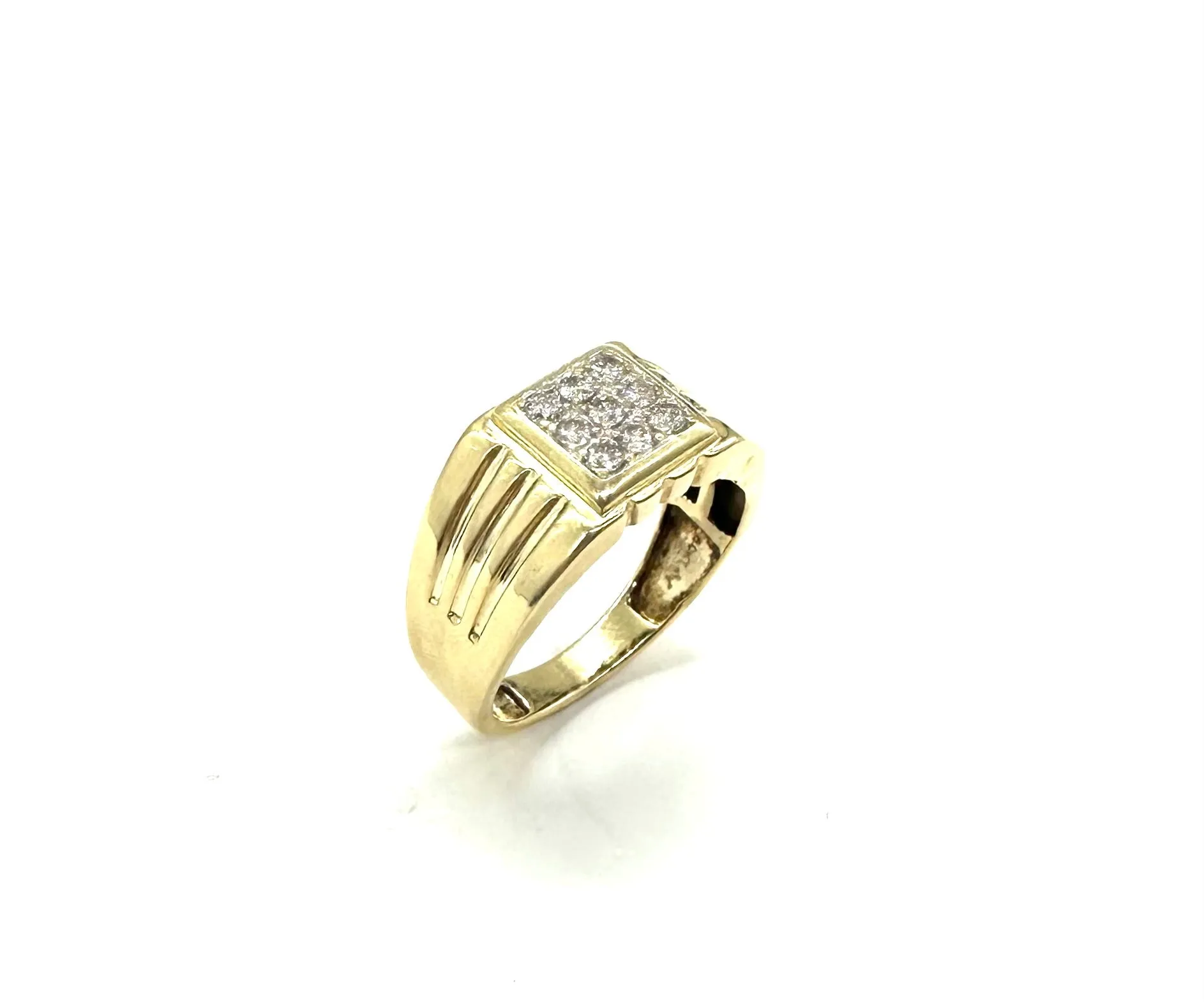 3x3 1/2 Ctw Diamond Grooved Ring