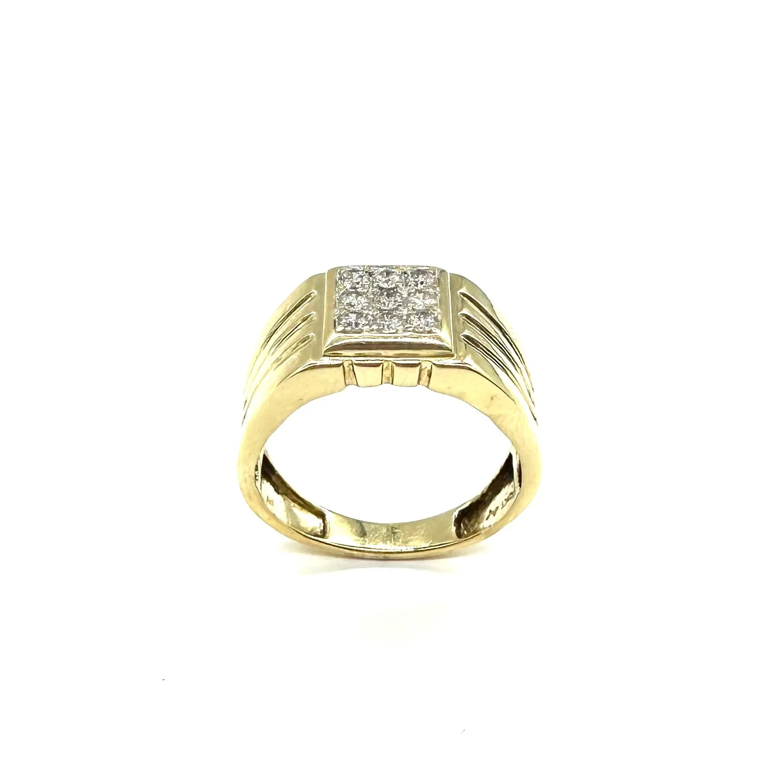 3x3 1/2 Ctw Diamond Grooved Ring