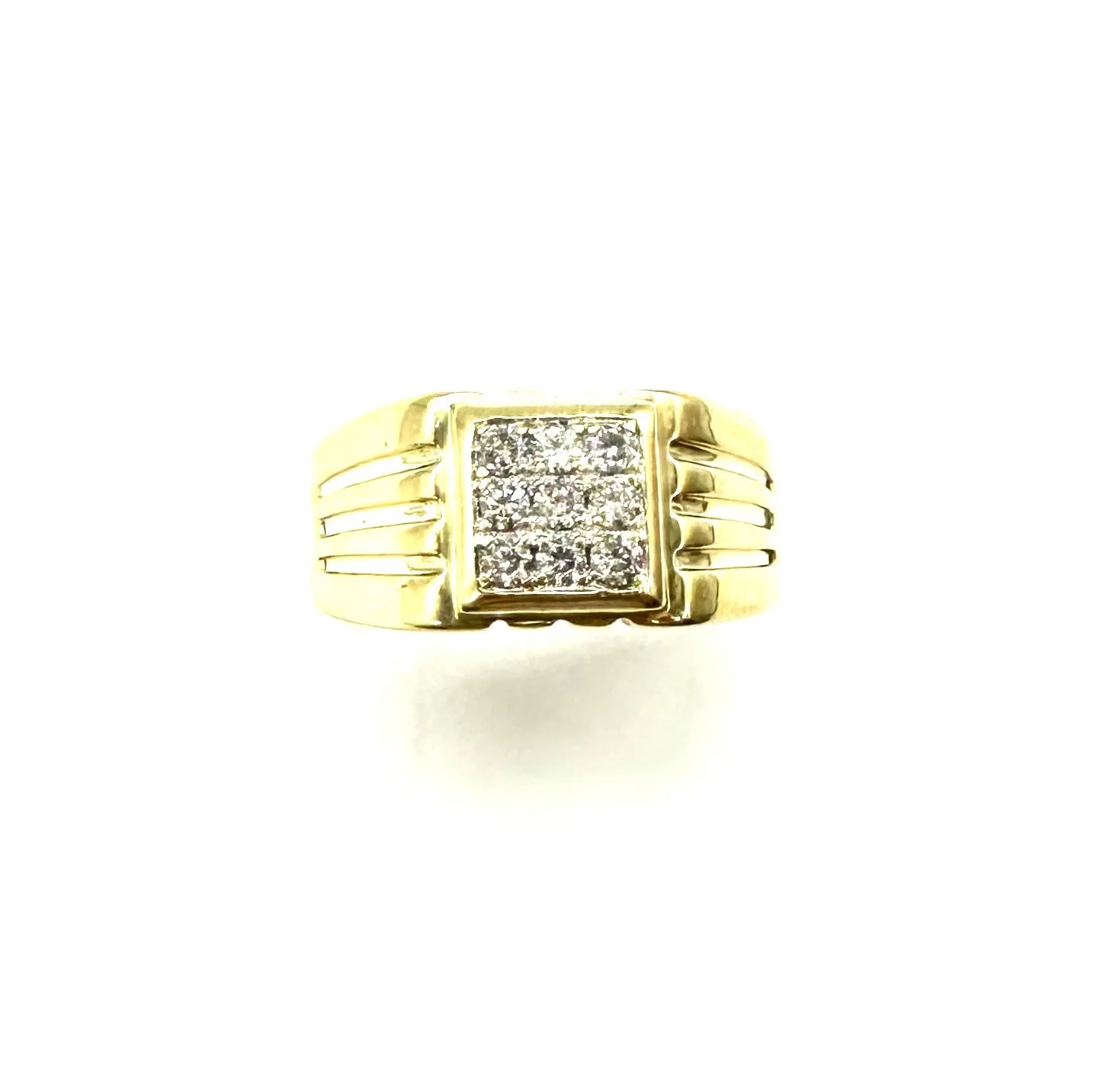 3x3 1/2 Ctw Diamond Grooved Ring