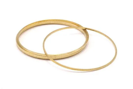 50mm Circle Connectors - 2300 Raw Brass Circle Connectors (50x1x1mm) Bs 1083