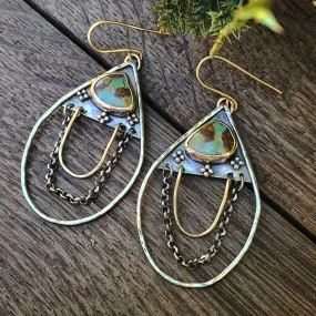 Against the Wind Turquoise Danglers