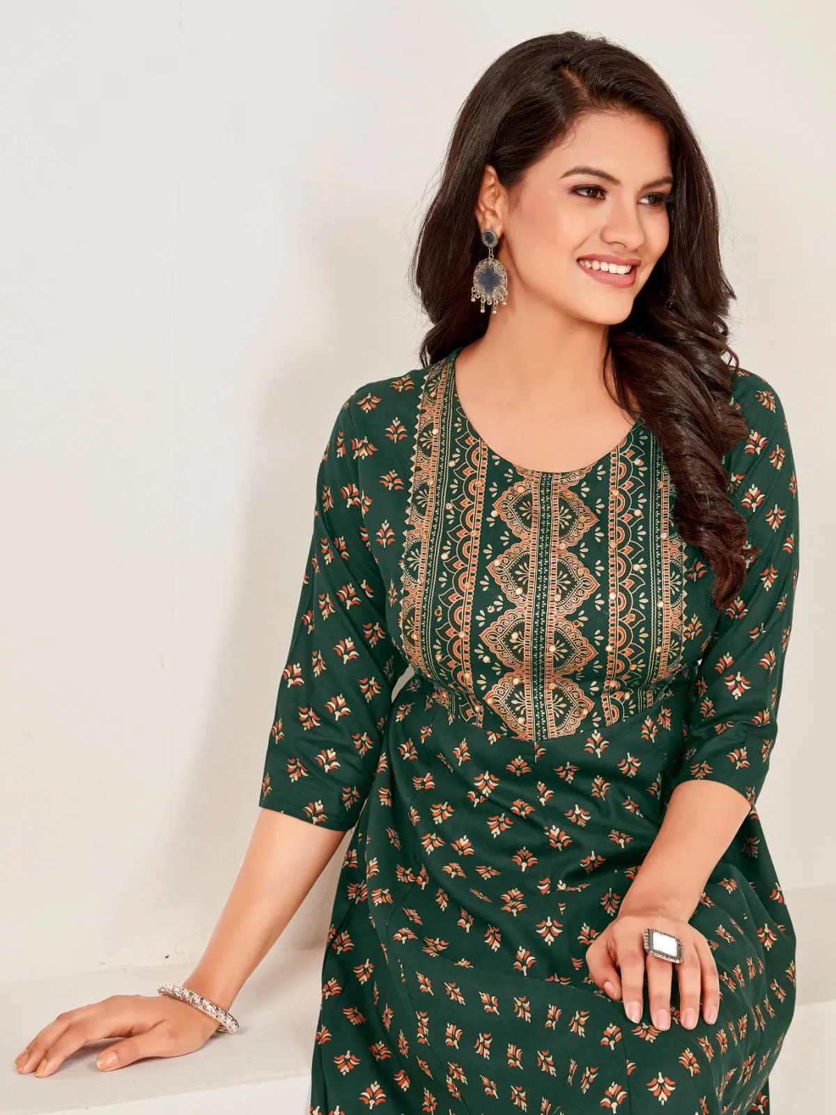 Beautiful Women Green Ethnic Gown