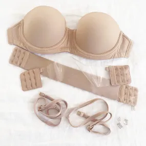 Beige & Clear Customizable Bra Set