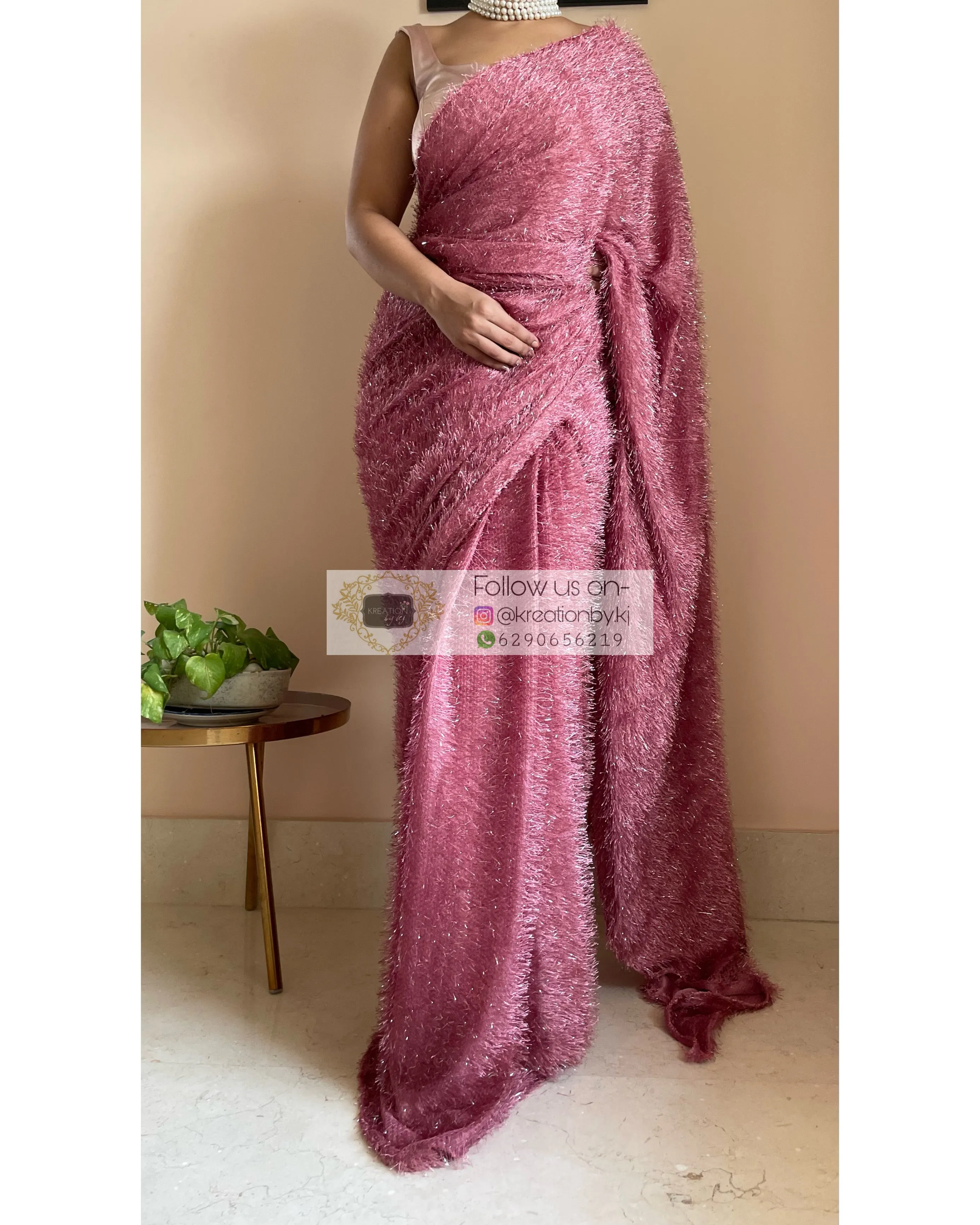 Belle Mauve Fur Saree