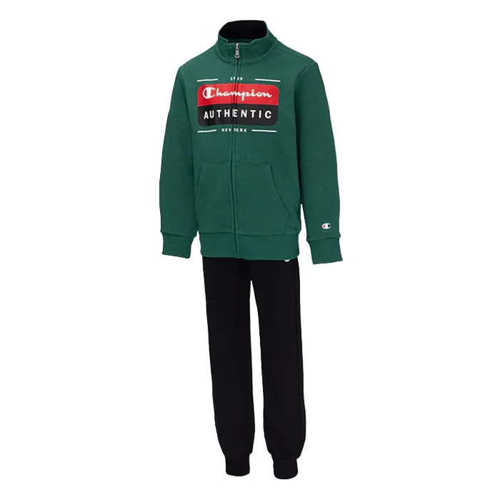 Champion boys' cotton tracksuit 306590 GS524 green-black