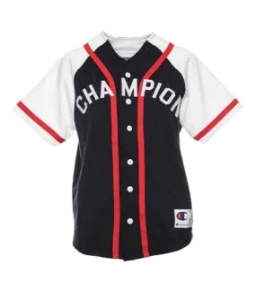 Champion Braided Baseball Jersey Navy White