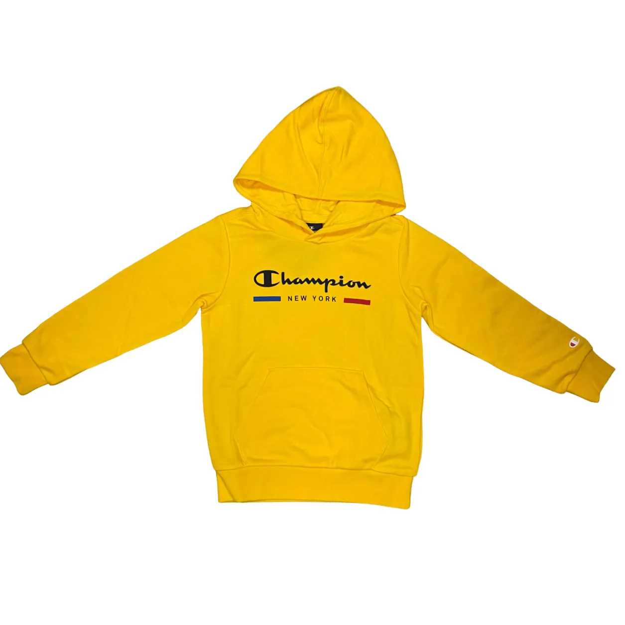 Champion children's hooded sweatshirt with writing on the chest 306690 YS6690 yellow