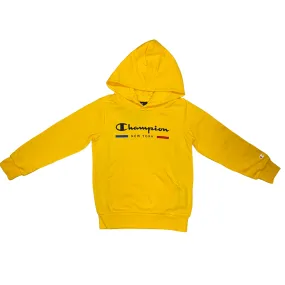 Champion children's hooded sweatshirt with writing on the chest 306690 YS6690 yellow