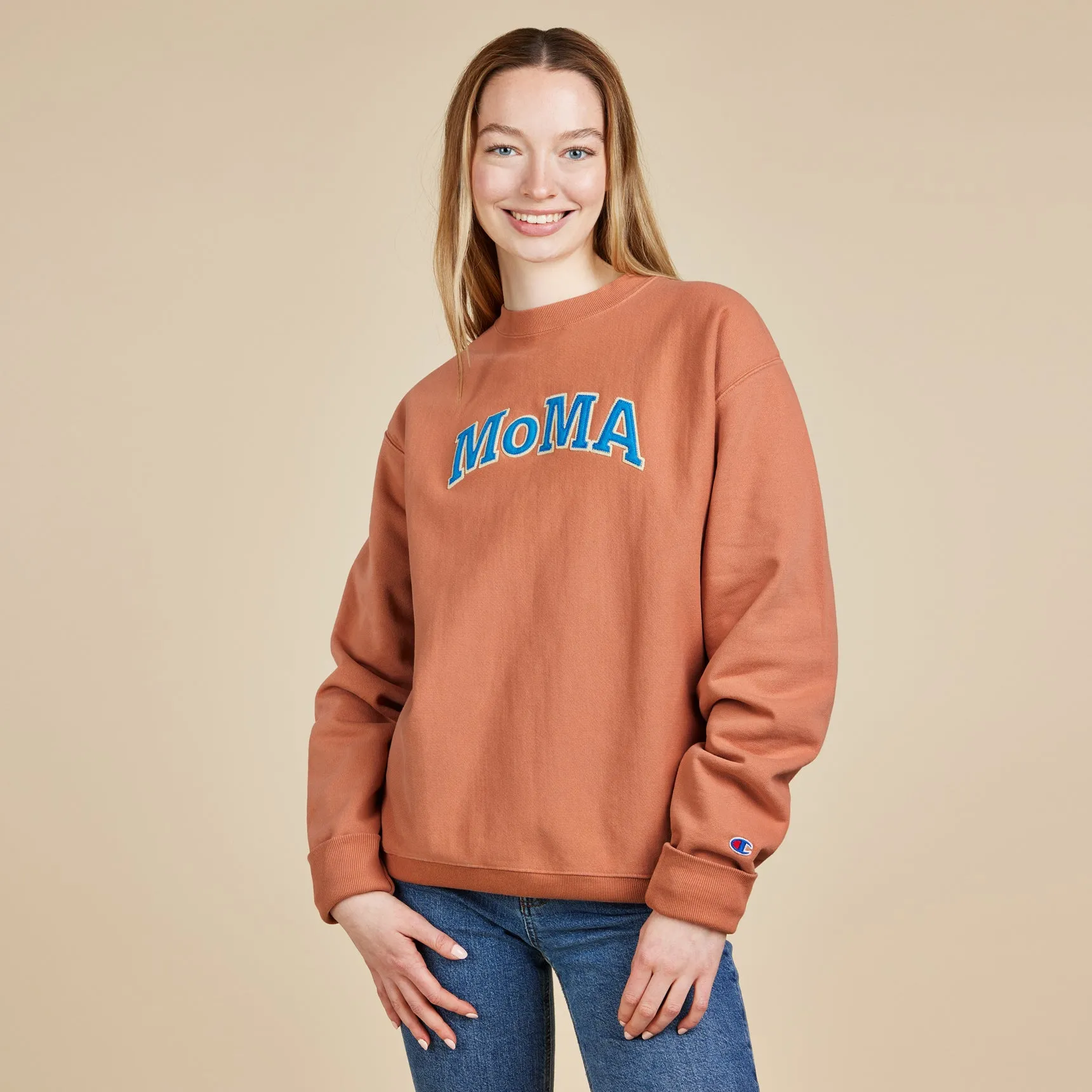 Champion Garment-Dyed Crewneck Sweatshirt - MoMA Edition - Canyon Red