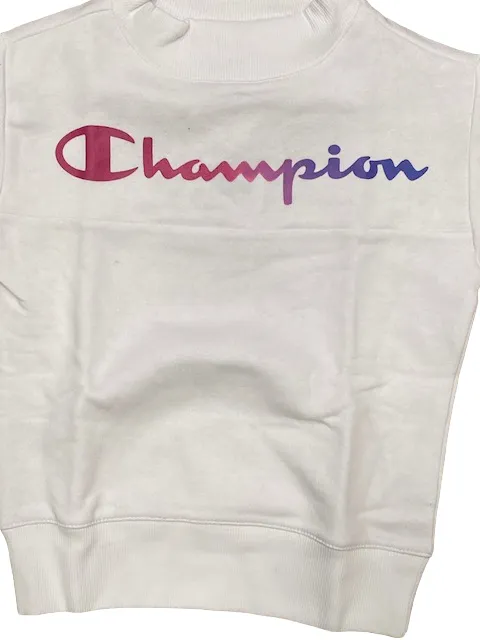 Champion Girls' crewneck sweatshirt with colorful print 404514 WW001 WHT white