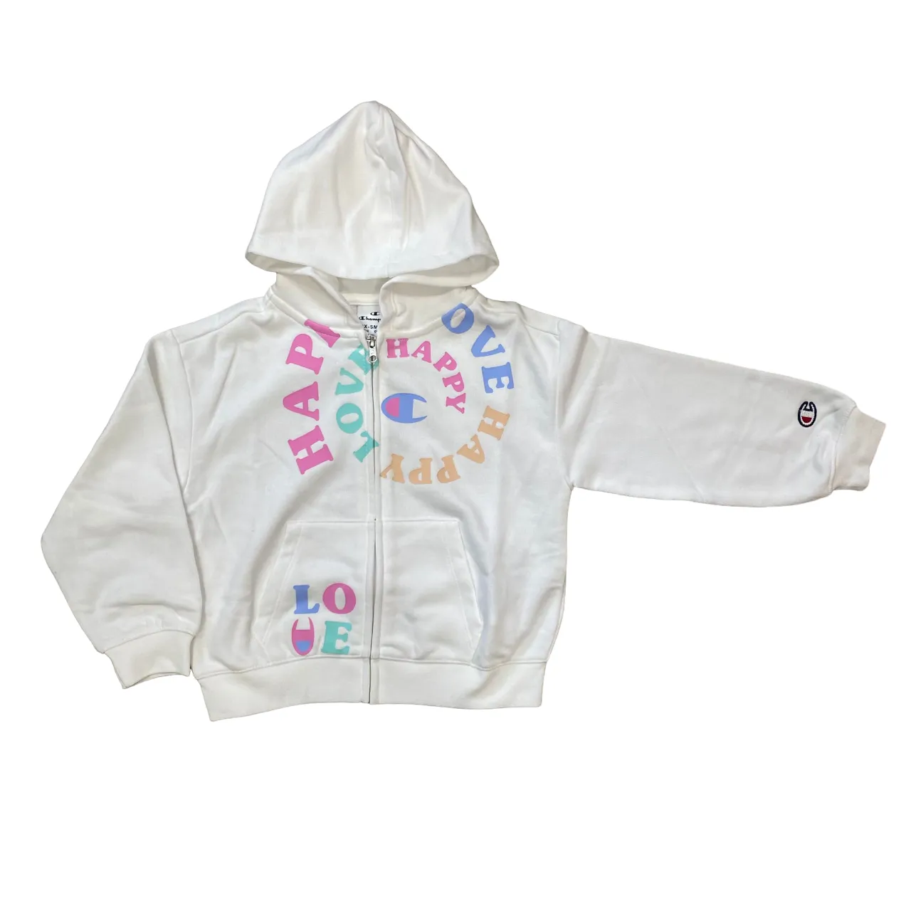 Champion girl's sports tracksuit with hood 404990 WW001 white blue