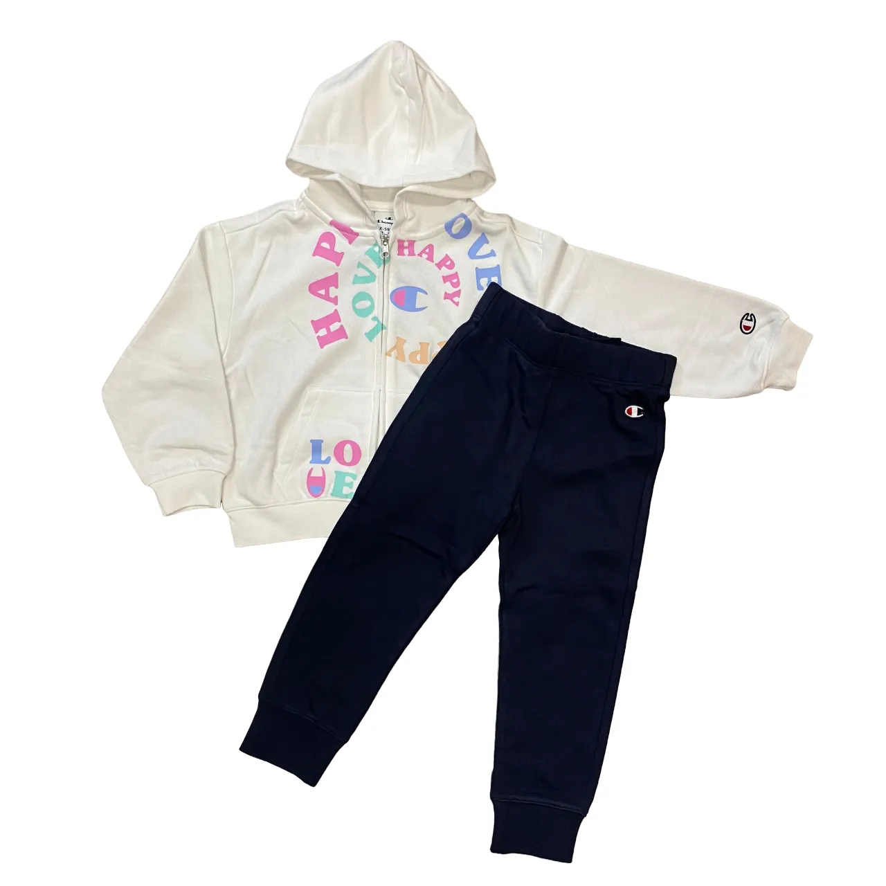 Champion girl's sports tracksuit with hood 404990 WW001 white blue