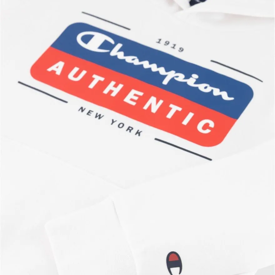 Champion lightweight fleece hoodie with chest logo Legacy 306512 WW001 white