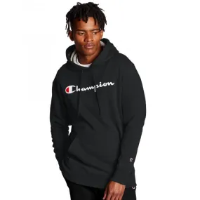 CHAMPION - Men - Script Print Pullover Hoodie - Black