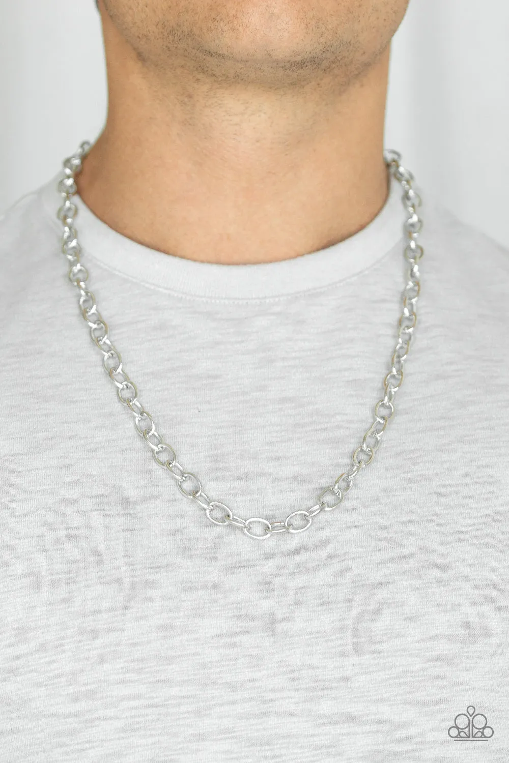 Courtside Seats - Silver Paparazzi Urban Necklace