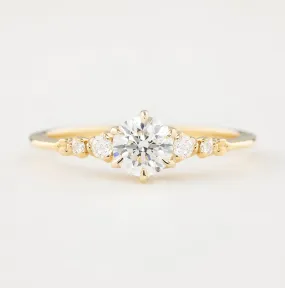 Estel Fleur 0.50ct Round Diamond Ring, 14k Yellow Gold, GIA Certified (One of a kind)