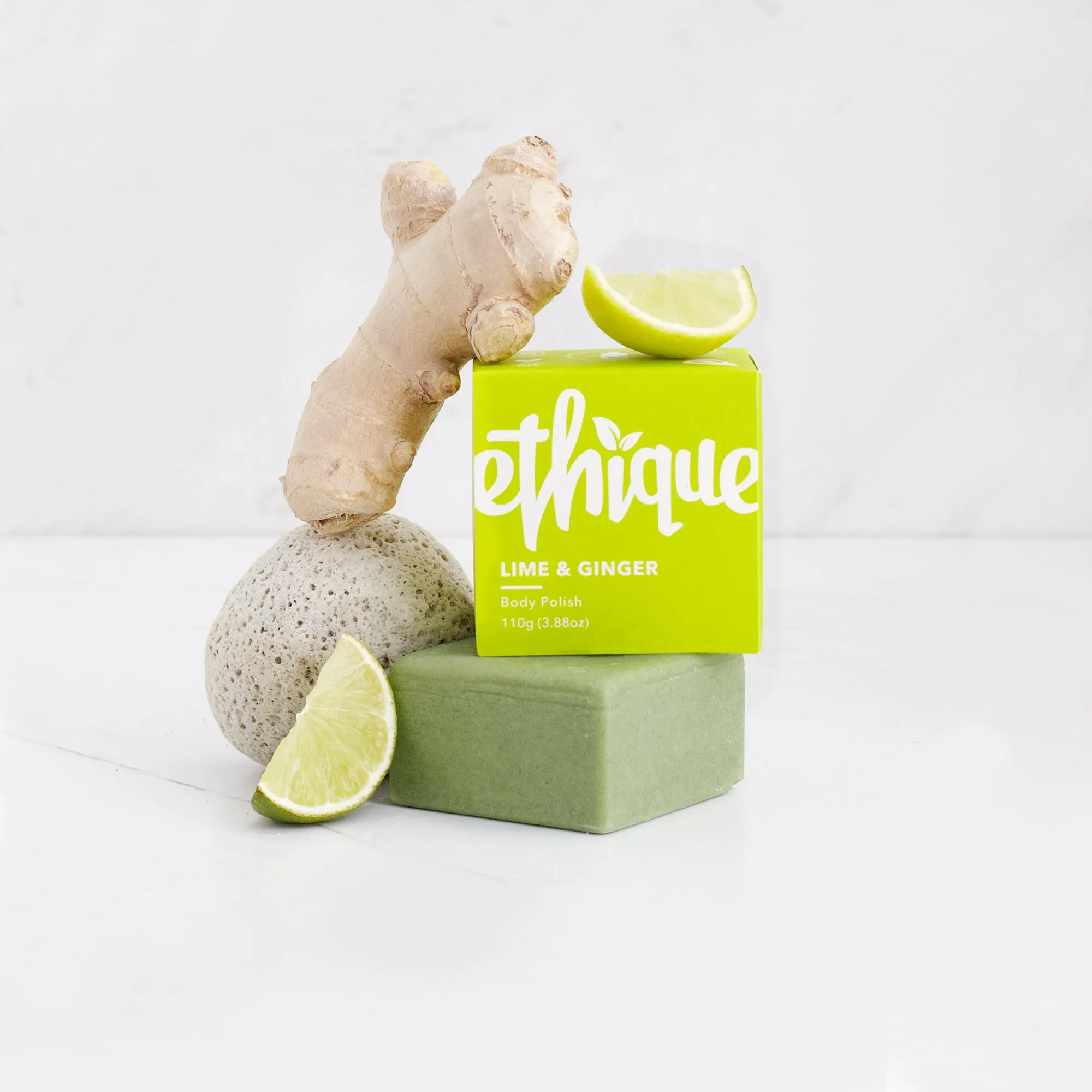 Exfoliating Lime & Ginger Solid Body Scrub Bar