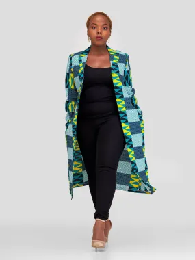 Gravio Fashion Kente Kimono - Teal