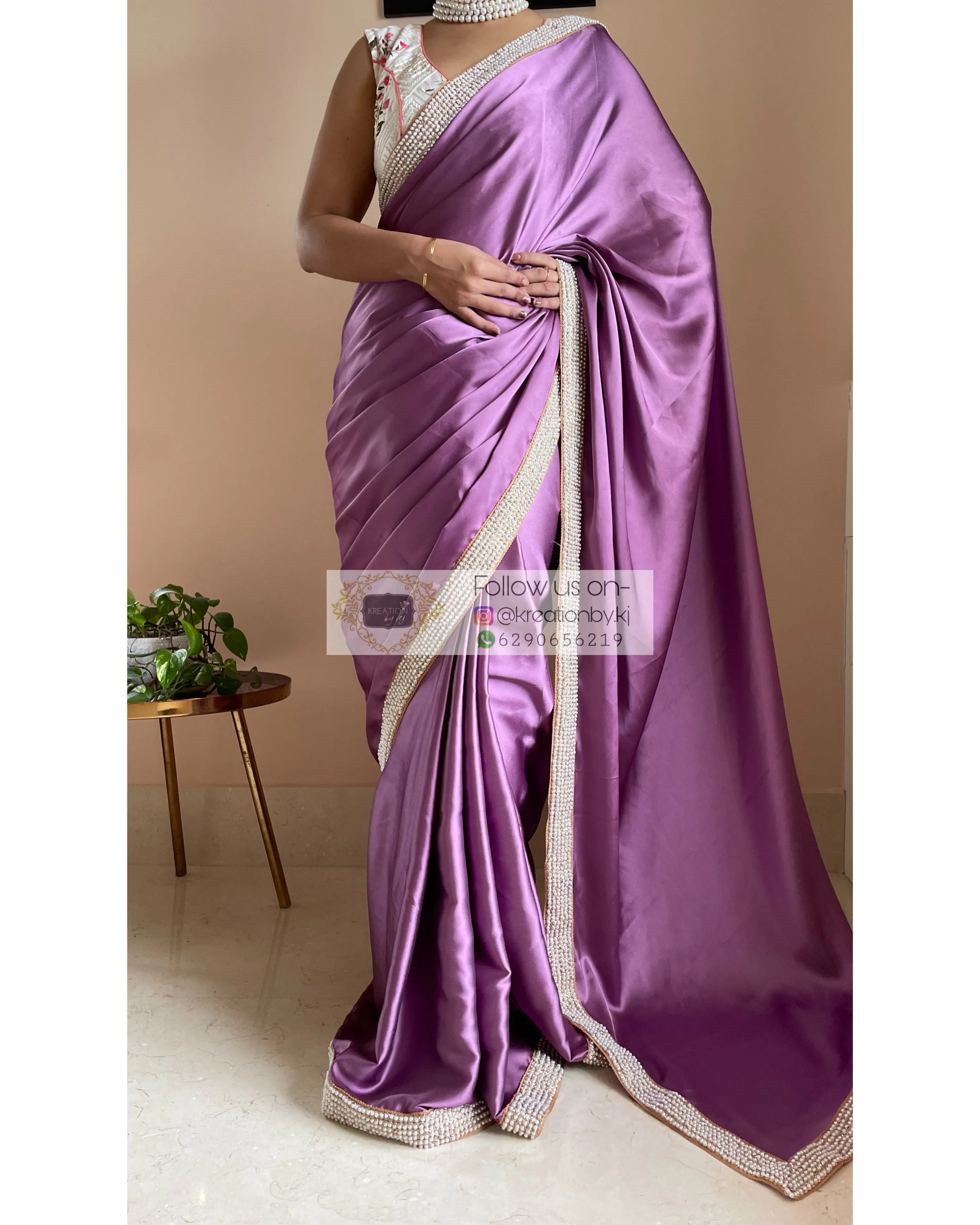 Heather Mother of Pearl Saree