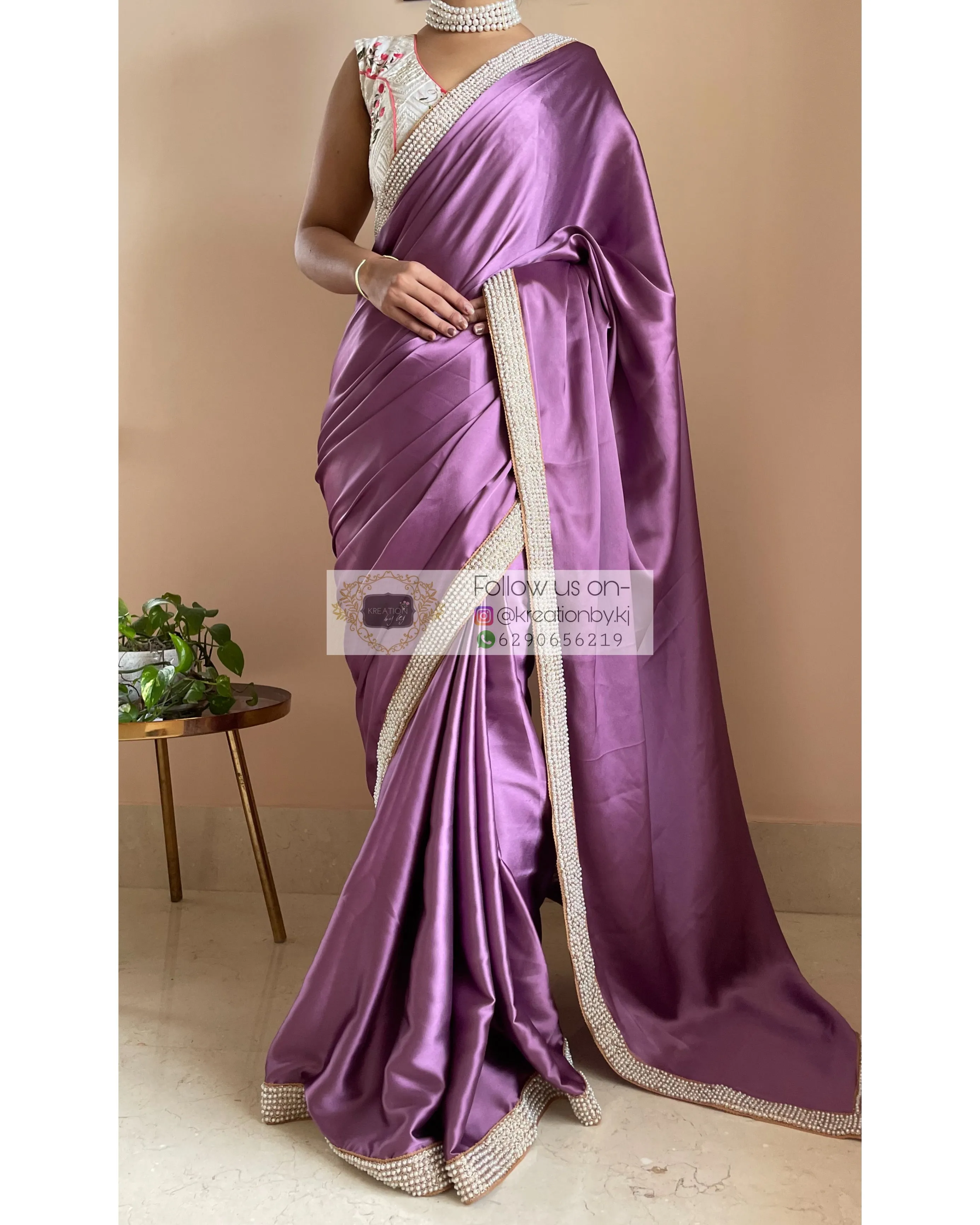 Heather Mother of Pearl Saree