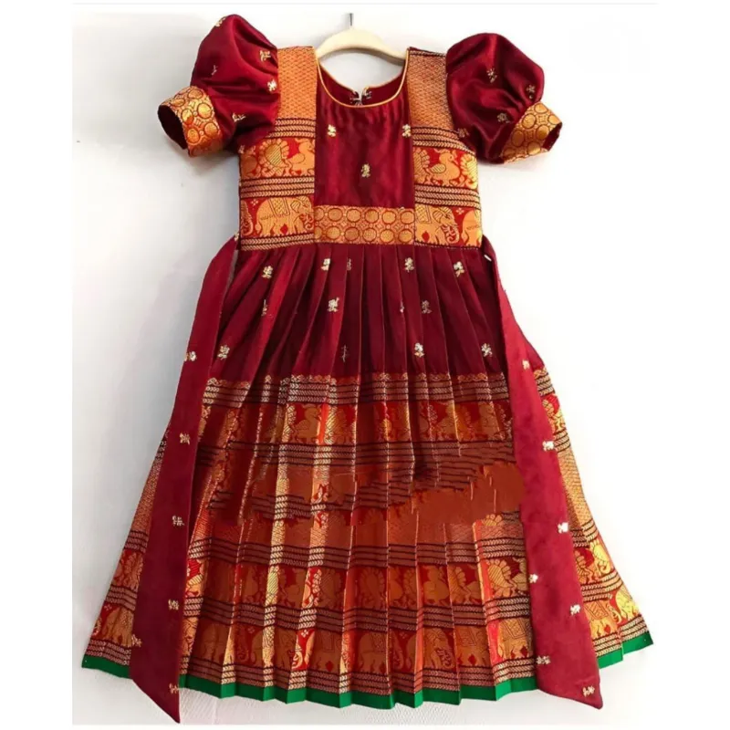 Kids Cotton Designer Gown Frock Dress