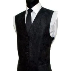 L A Smith Black Suede Look Waistcoat