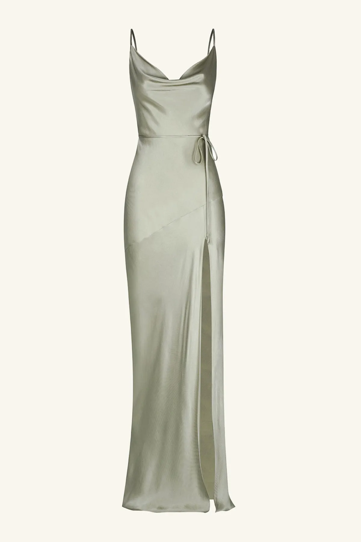 LA LUNE BIAS COWL MAXI DRESS - SAGE