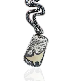 Manta Ray Man Dog Tag Necklace