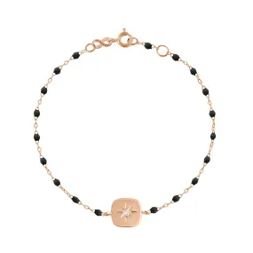 Miss Gigi Black diamond bracelet, Rose Gold, 6.7"