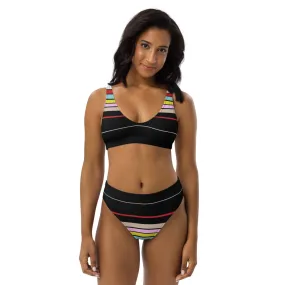 Modern Lines Recycled high-waisted bikini