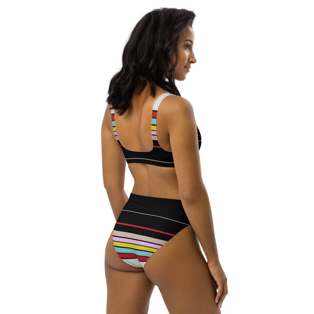 Modern Lines Recycled high-waisted bikini