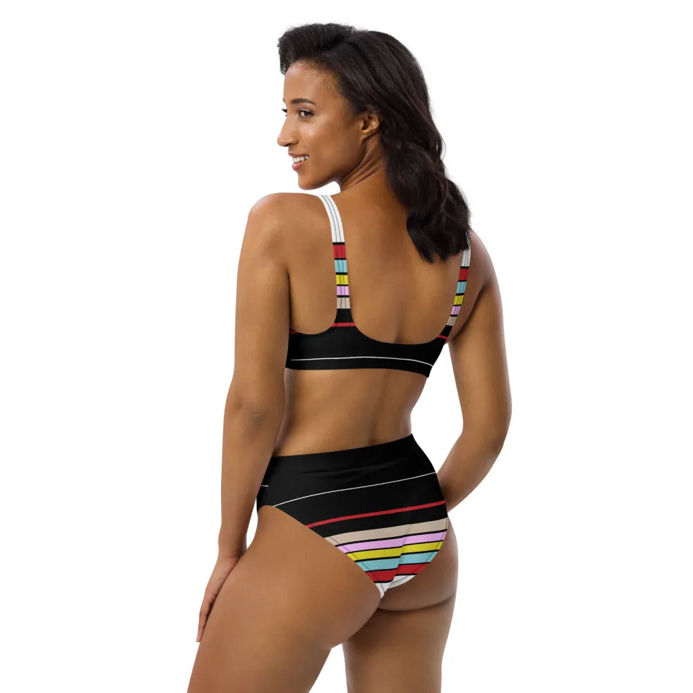 Modern Lines Recycled high-waisted bikini