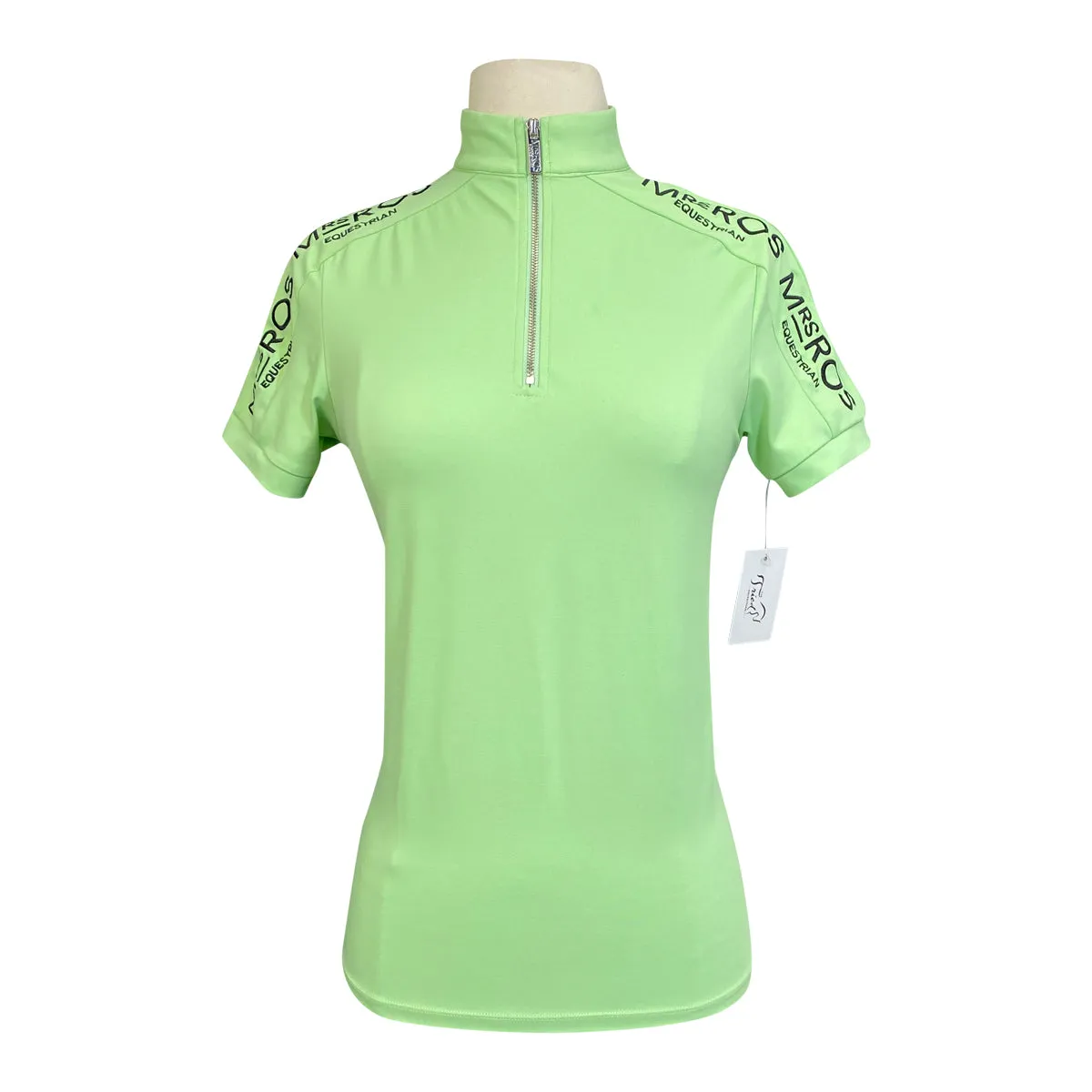 Mrs Ross Short Sleeve Riding Shirt in Lime/Black - Women's XS