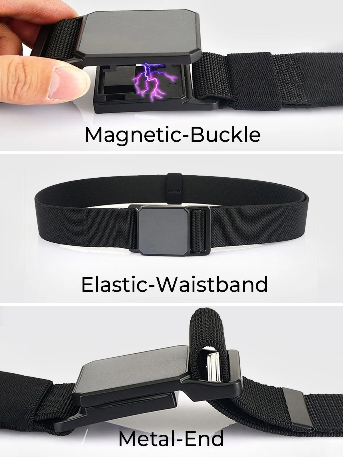 M's Magnetic Closure Elastic Waistband Golf Belt