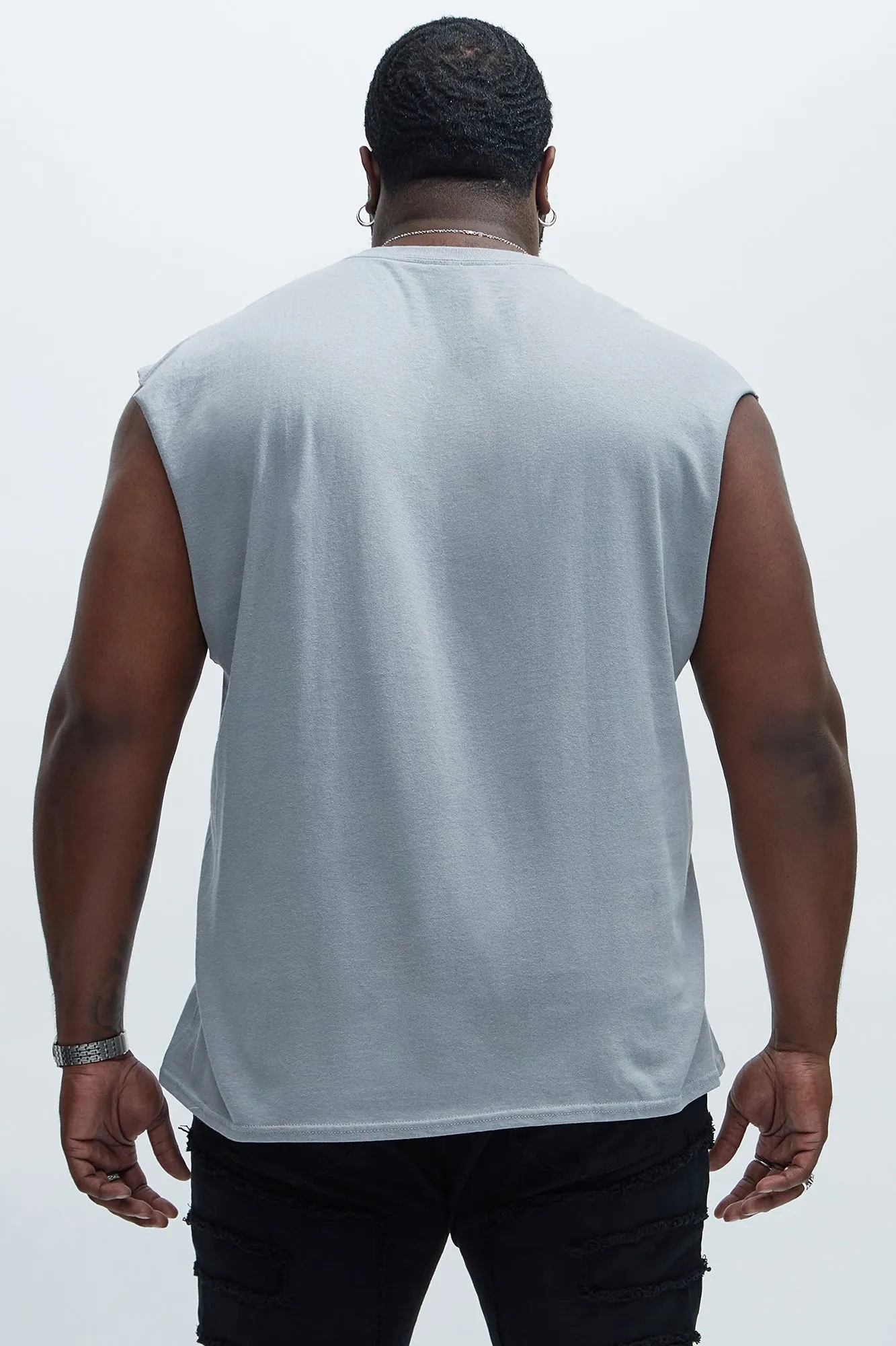 Never Look Back Sleeveless Tee - Silver