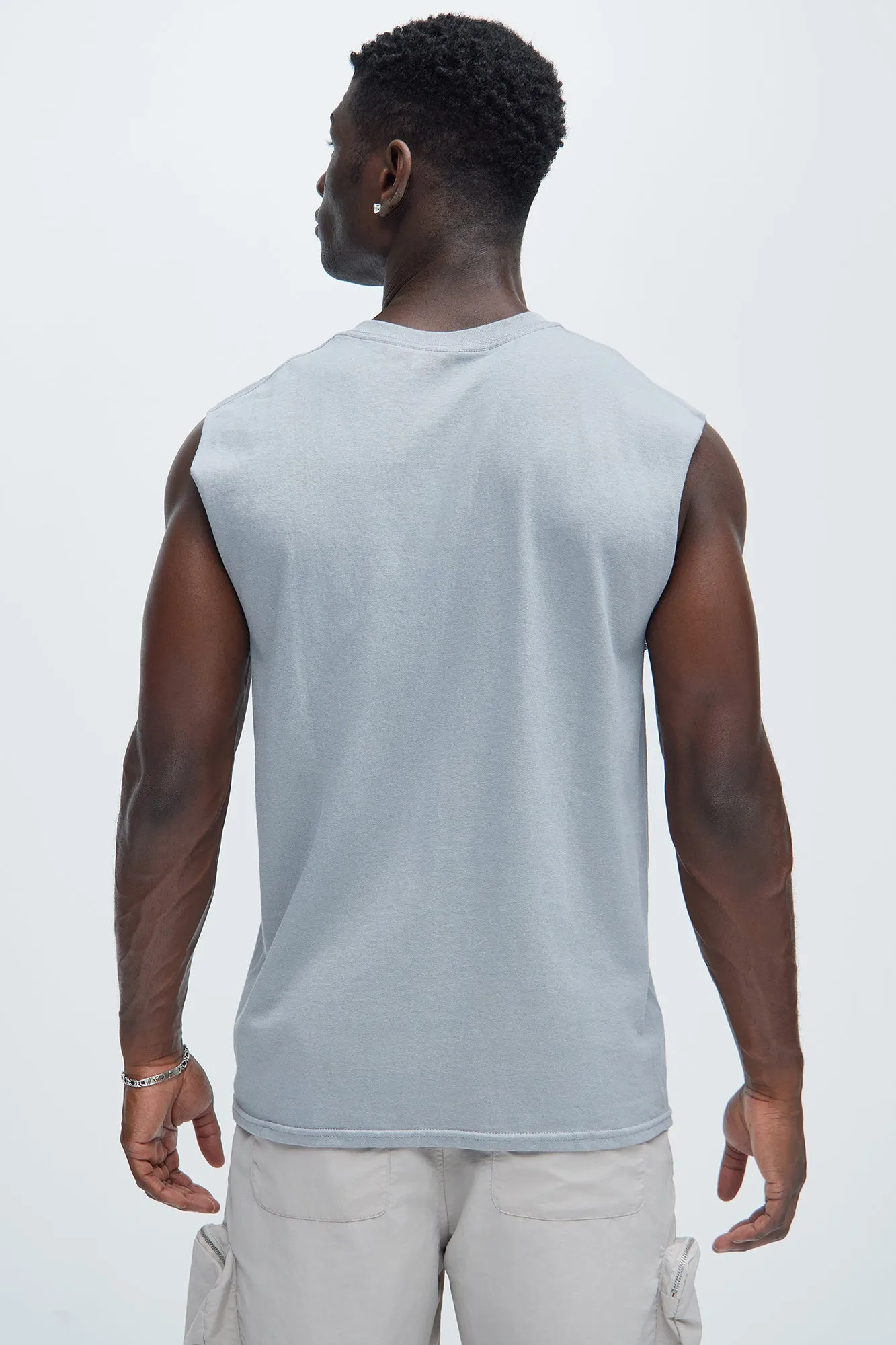 Never Look Back Sleeveless Tee - Silver