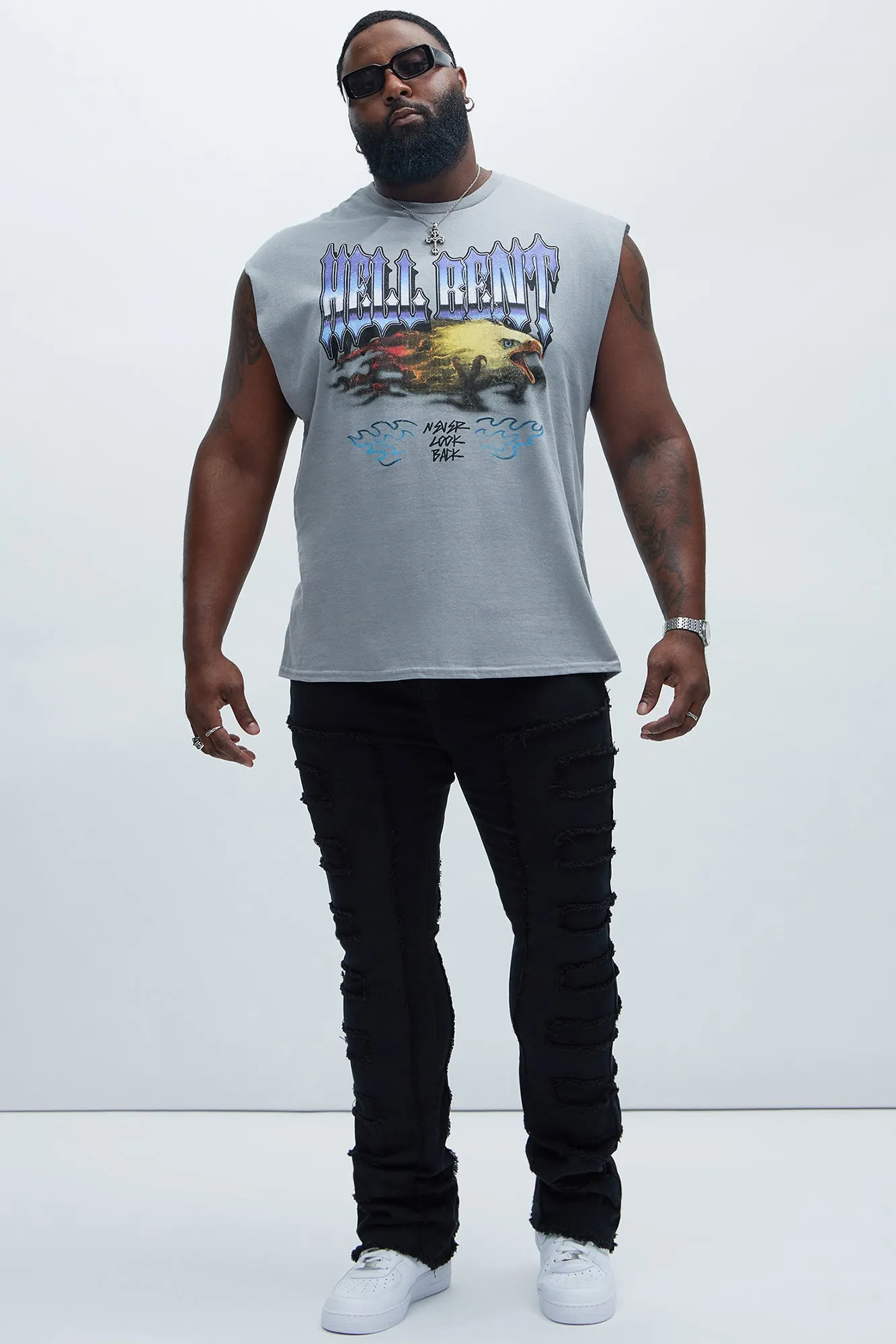 Never Look Back Sleeveless Tee - Silver