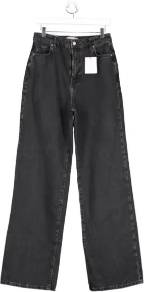 New Look Black Adalae High Waist Wide Leg Jeans - Tall UK 12