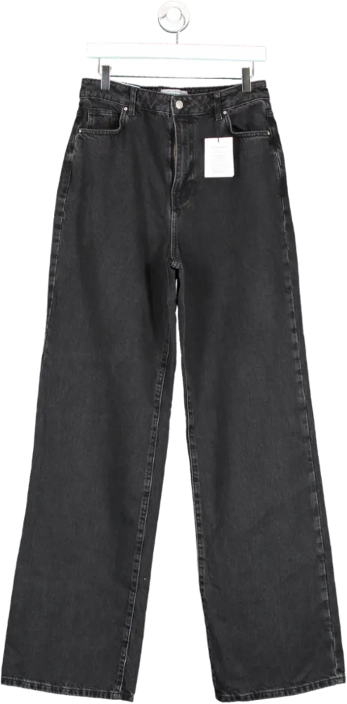 New Look Black Adalae High Waist Wide Leg Jeans - Tall UK 12