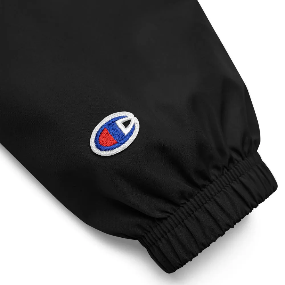 RADPRESENT x CHAMPION EMBROIDERED PACKABLE JACKET - BLACK