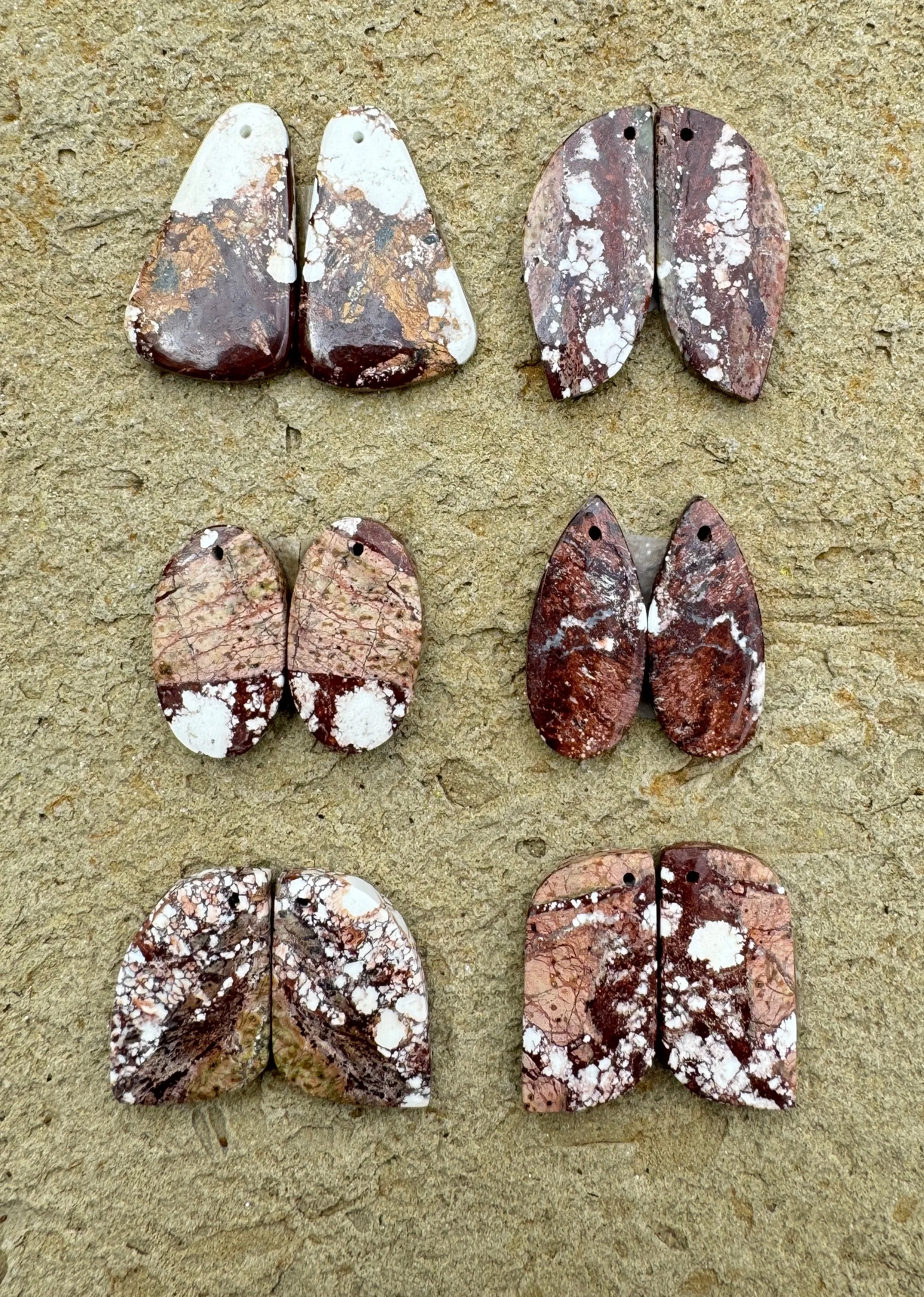 RARE Arizona Wild Horse (AZ) Matching Earring Slab Bead Pairs, various shapes and sizes, select one pair