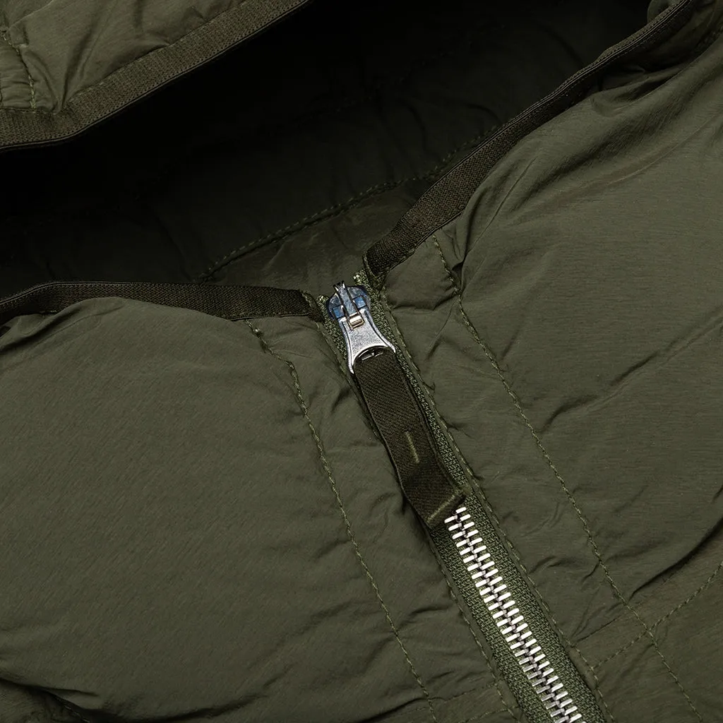 Real Feather Hooded Jacket - Olive