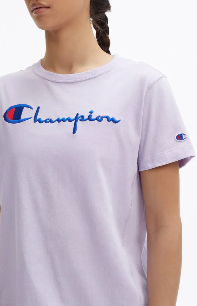 SCRIPT LOGO CREW NECK TSHIRT LILAC