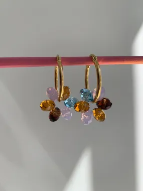 SWAROVSKI FLOWER GOLD MEDIUM HOOPS