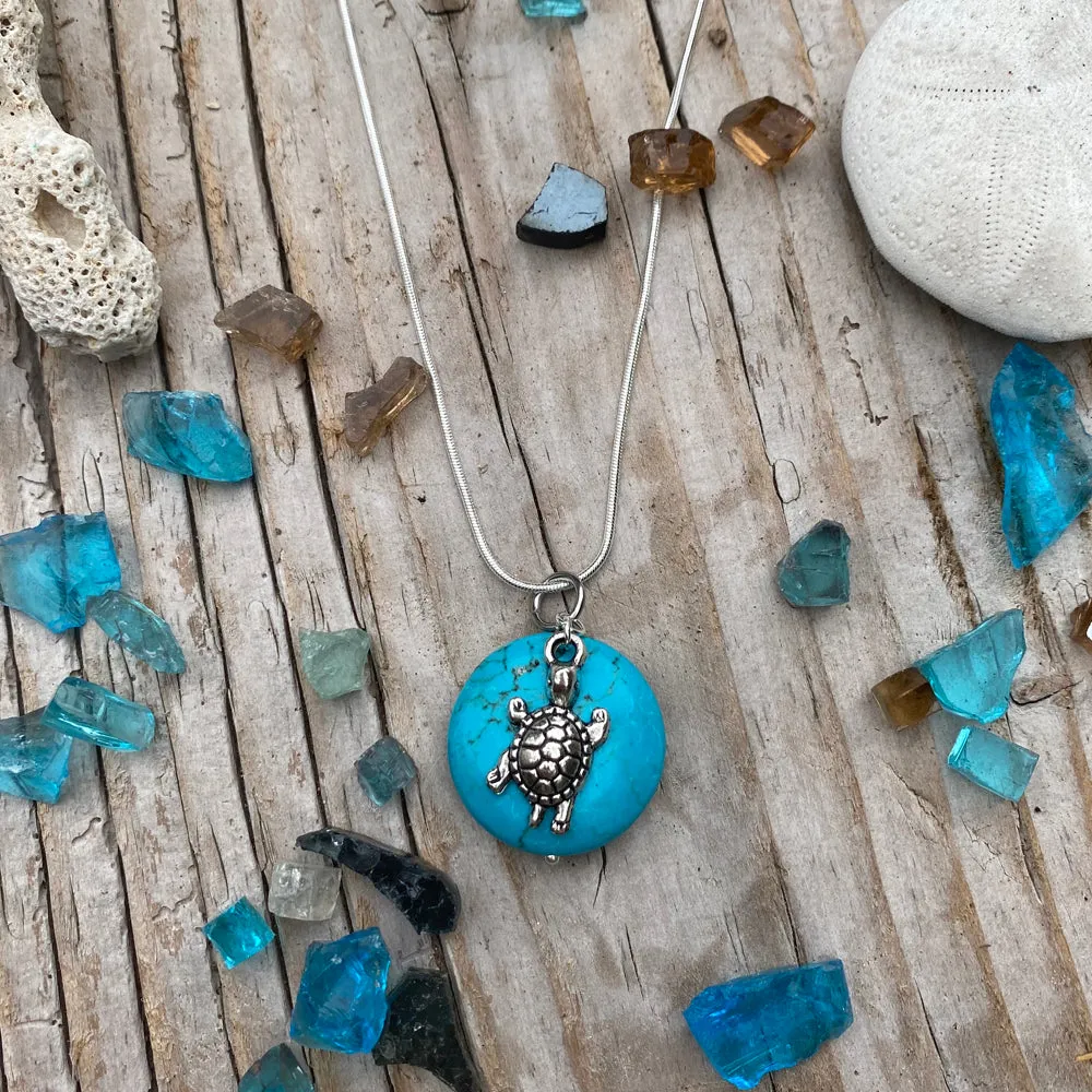 Turtle Necklace with Turquoise