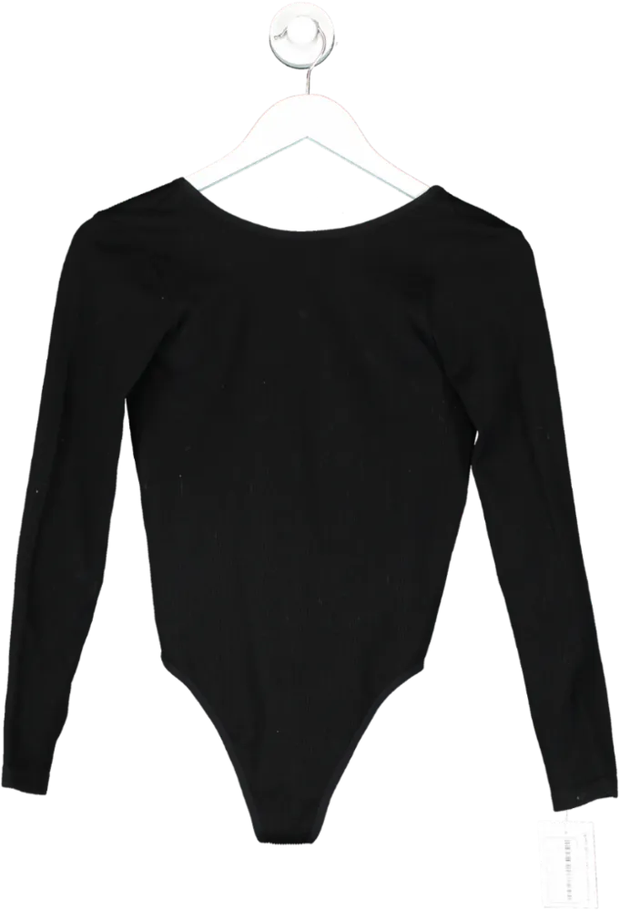 Urban Outfitters Black Out From Under Ribbed Low Back Bodysuit UK M