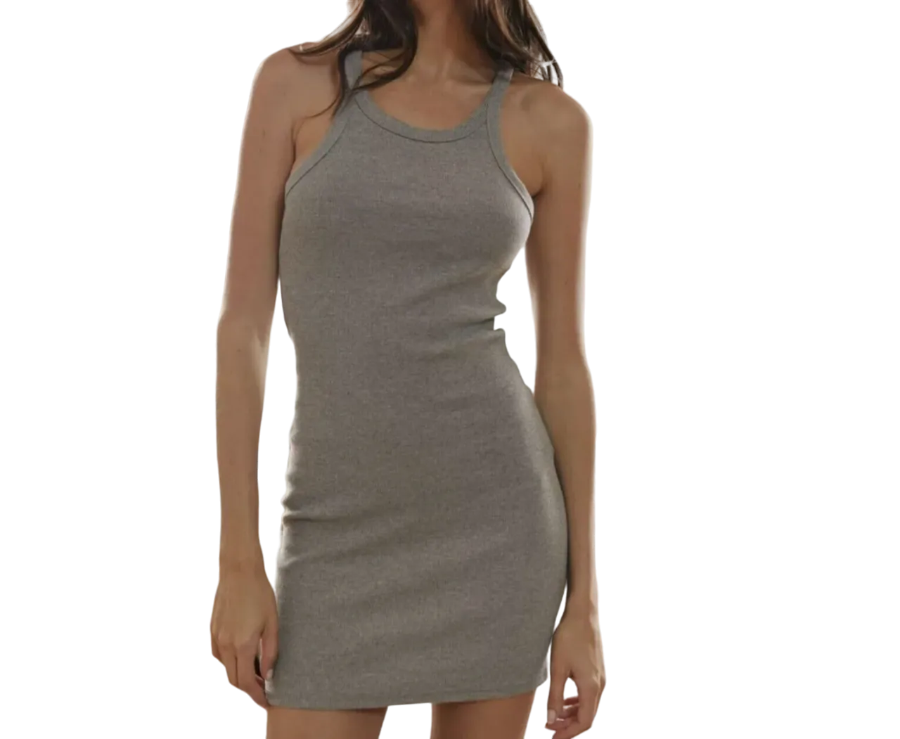 Urban Outfitters Grey Ribbed Mini Dress UK Size L