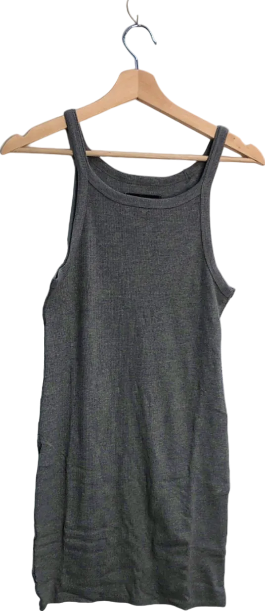 Urban Outfitters Grey Ribbed Sleeveless Mini Dress UK L